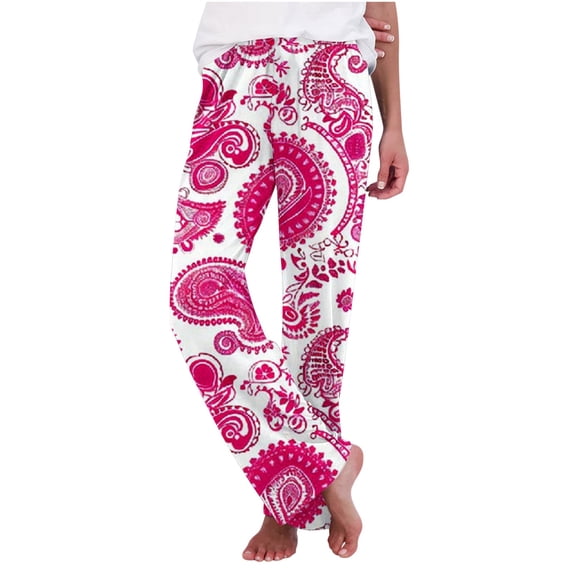 Lovzfmll Women's Pajama Pants Casual Lounge Pants Soft Comfy Sleepwear Bottoms Full Length Loungewear Trouser Printed
