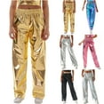 thumbnail image 1 of Lovzfmll Women's Party Pants, Gradient High Waist Straight Leg, Dressy Full Length Pants Blue, XL, 1 of 7