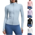 thumbnail image 1 of Lovzfmll Women's Performance Jacket, Zip-Up Yoga Sport Jacket, Active Fit Casual Long Sleeve Outerwear Black, S, 1 of 9