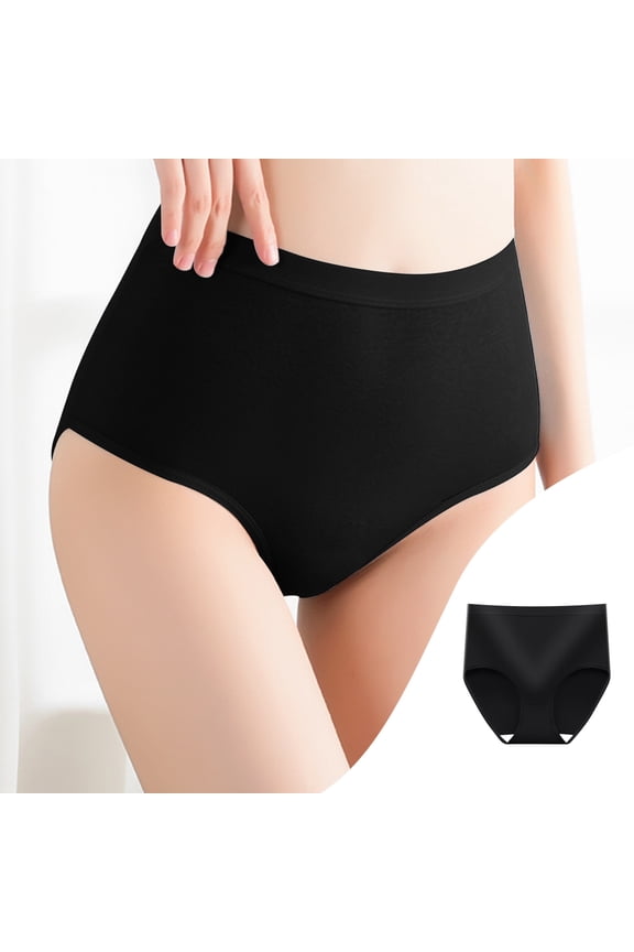 Women's Period Underwear 2-Pack, High Waist Leakproof Menstrual Briefs, Cotton Physiological Panties for Plus Size Women with Full Coverage