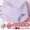 thumbnail image 1 of Lovzfmll Women's Period Underwear Plus Size Lace Trim Briefs, High Waist Leak Proof Cotton Panties, Comfortable Menstrual Shorts with Full Coverage and Protection, 1 of 4