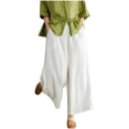thumbnail image 1 of Lovzfmll Women's Plus Size Pants, Linen Blend Wide Leg Trousers, Breathable Slimming Straight Leg Palazzo Pants, Fall Fashion Outfits 2025, 1 of 6