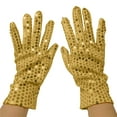 thumbnail image 1 of Lovzfmll Women's Sequin Stage Gloves, Night Club Dance Gloves, Performance Costume Accessories, Long Evening Wear for Performers, Gold, 1 of 2