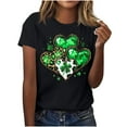 thumbnail image 1 of Lovzfmll Women's St. Patrick‘s Day Print Pullover, Short Sleeve Casual Round Neck Top, Festive Soft Tee, 1 of 5