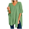 thumbnail image 1 of Lovzfmll Women's Sweater Fall and Winter Long Sleeve Knitted Warm Coat Solid Color Casual Daily V-Neck Pullover Loose Comfortable Soft Sweater Cloak Cape Fashion Sweater Green S, 1 of 7