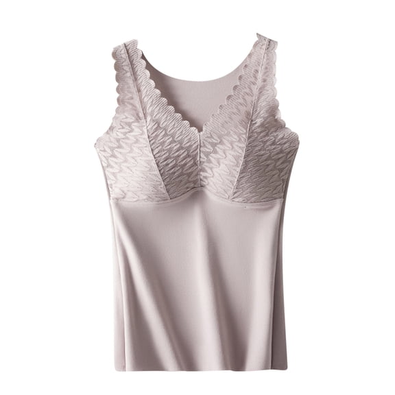 Lovzfmll Women's Thermal Top Self-Heating V-Neck, with Lace s and Fleece Lining for Cold Weather Comfort and Style