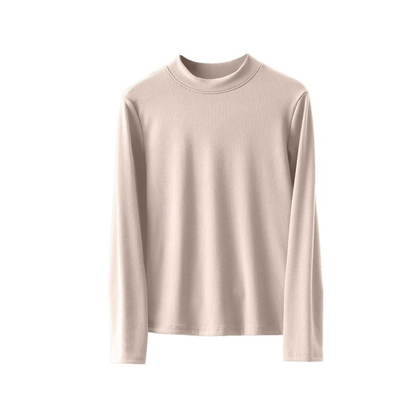 Lovzfmll Women's Thermal Undershirt with Round Neck, Soft German Velvet Long Sleeve Crew Neck for Smooth and Warm Layering
