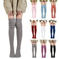 thumbnail image 1 of Lovzfmll Women's Thigh High Socks, Cable Knit Over The Knee Long Socks, Warm Winter Thermal Solid Color Boot Socks, Stretchy Cozy Casual Socks, 1 of 4