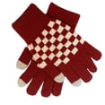 thumbnail image 1 of Lovzfmll Women's Touchscreen Gloves, Solid Color Knit Winter Gloves, Thermal Fleece Lined, Smartphone Compatible for Cold Weather, Red, 1 of 3