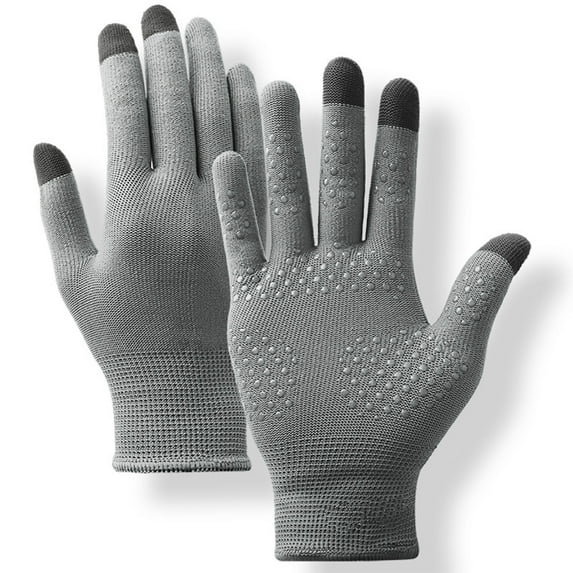 Lovzfmll Women's Touchscreen Gloves, Sun Protection Sports Gloves, Breathable Knit with Non-Slip Grip for Driving and Outdoor Activities, Gray
