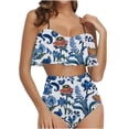 thumbnail image 1 of Lovzfmll Women's Two Piece Swimsuit Set, Ruffled Crop Top, Cute Bikini Bathing Suit for Beach Vacation and Pool Parties, 1 of 5