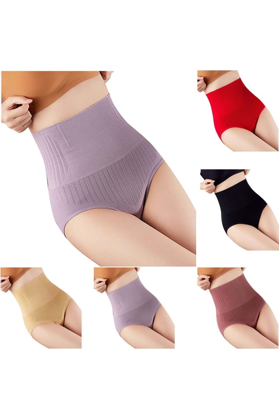 Women's Underwear, High Waist Compression Shorts, Plus Size Warm Belly Hip Lift Panties, Breathable Tummy Control Underwear with Waist Trimming