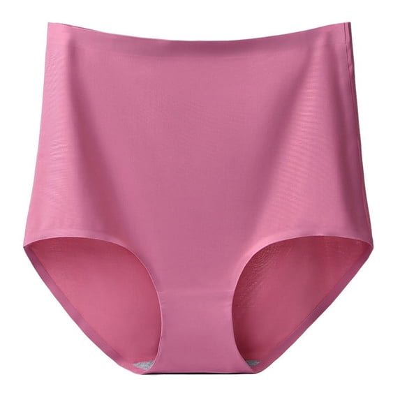 Lovzfmll Women's Underwear, High Waist Seamless Panties, Plus Size Ice Silk Briefs, Comfortable Breathable Nude Feel Underwear