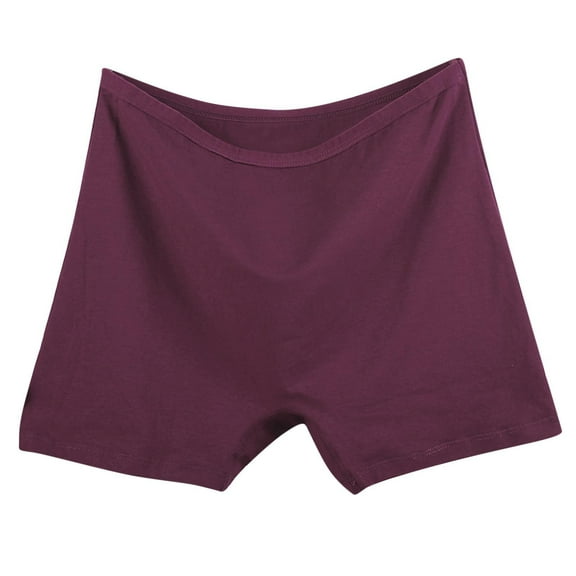 Lovzfmll Women's Underwear, Plus Size Ice Silk Boxer Shorts, High Waist Leak Proof Cotton Blend Panties, Breathable Stretch Casual Underwear