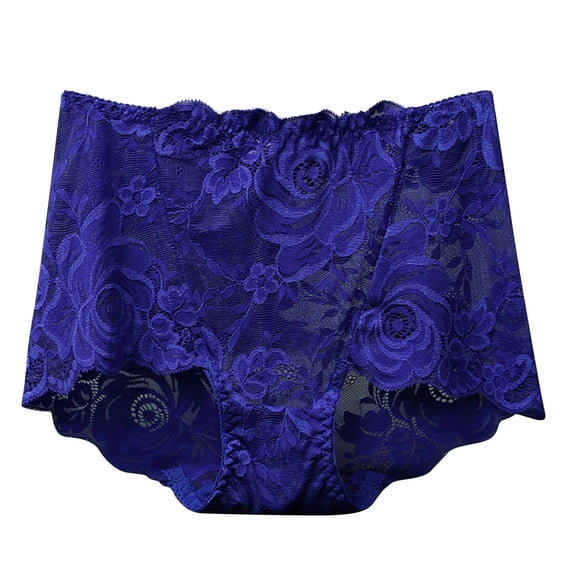Lovzfmll Women's Underwear, Seamless Lace Trim Briefs, Plus Size High Waist Tummy Control Panties, Breathable See-Through with Butt Lifting