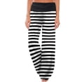 thumbnail image 1 of Lovzfmll Women's Wide Leg Pants, Printed Elastic Waist, Active Casual Full Length Pants Black, 2XL, 1 of 8