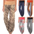 thumbnail image 1 of Lovzfmll Women's Wide Leg Pants, Printed Elastic Waist, Active Casual Full Length Pants Brown, S, 1 of 9