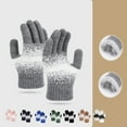 thumbnail image 1 of Lovzfmll Women's Winter Knit Gloves, Touchscreen Gloves with Fleece Lining, Full Finger for Smartphone Use in Cold Weather, Gray, 1 of 5