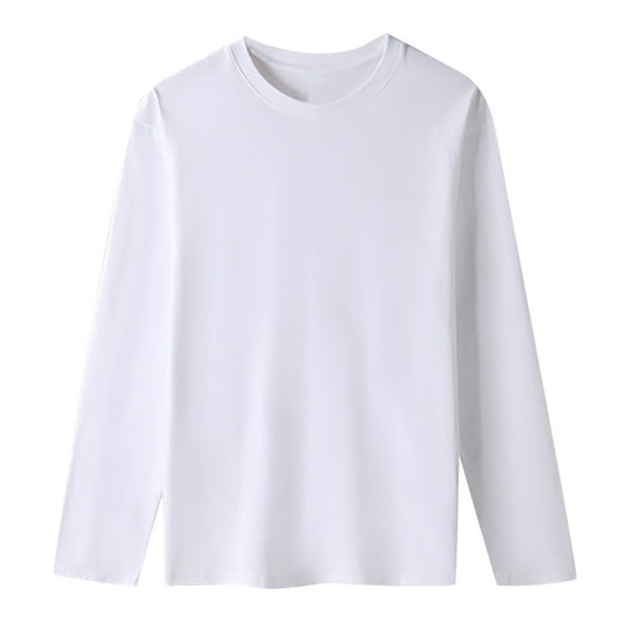 Lovzfmll Womens Blouses, Womens Lightweight Soft Summer Tops Versatile Dressy Blouse Round Neck Threaded Long Sleeve Bottomed Classic Casual Solid Color Loose Fashion Trendy Shirt White XL