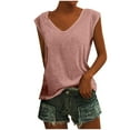 thumbnail image 1 of Lovzfmll Womens Summer Tops! Womens Short Sleeve Round Neck Shirts Summer Basic Tee Pink L, 1 of 8