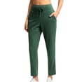 thumbnail image 1 of Lovzfmll Work & Yoga Pants for Women, High Waist 7/8 Length Leggings, Stretch Drawstring Comfort Capris Green, M, 1 of 9