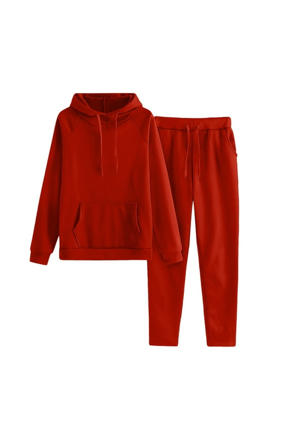 Workout Sets for Women, 2 Piece Hoodie and Straight-Leg Pants Set with Pockets, Athletic Outfits for Fall