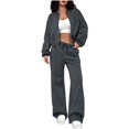 thumbnail image 1 of Lovzfmll Workout Sets for Women, 2 Piece Zip-Up Jacket and Straight-Leg Pants Set with Pocket, Casual Matching Sets Clothing Women, 1 of 9