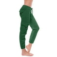 thumbnail image 1 of Lovzfmll Yoga Pants, Women Workout Out Leggings Stretch Waist Button Pocket Yoga Gym Cropped Trousers, Green XL, 1 of 8