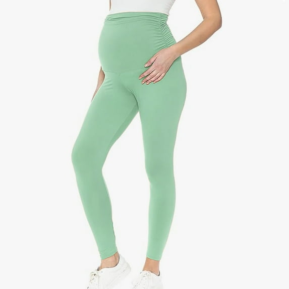 Lovzfmll Yoga Pants, Women's Casual Temperament Solid Micro Pull Slim Flare Trousers Pants, Green S