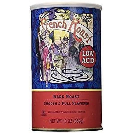 Low Acid French Roast Whole Bean Dark Roast Coffee 13 oz (Pack of 2)