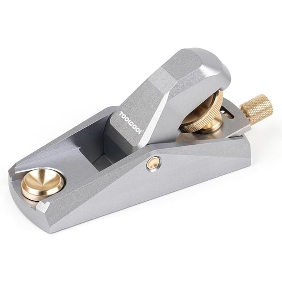 Low Angle Block Plane Wood Plane Mini Hand plane For Woodworking Aluminum Alloy Body Adjustable Blade Depth (Silver)