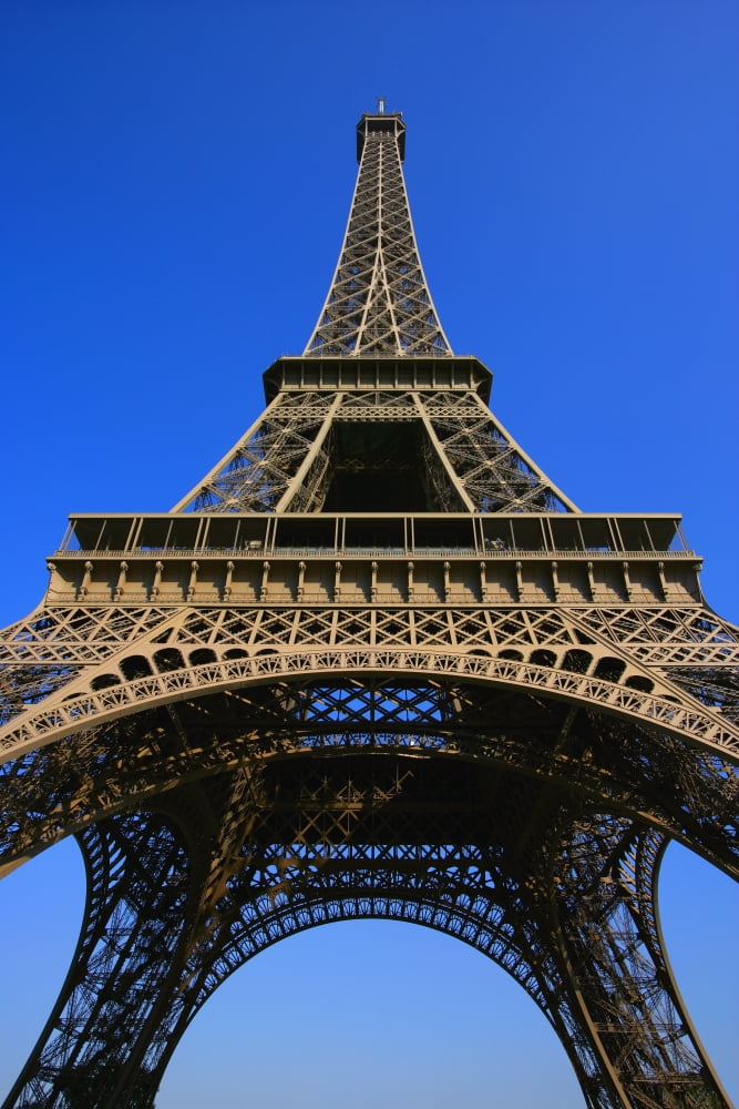 Low Angle Of Eiffel Tower Canvas Art - Don Hammond Design Pics (11 x 17)