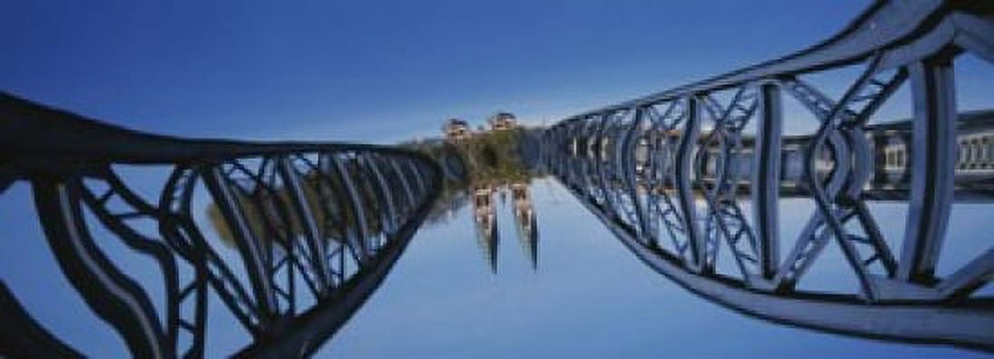 Low Angle View Of A Bridge Blue Bridge Freiburg Germany Canvas Art - Panoramic Images (18 x 7)