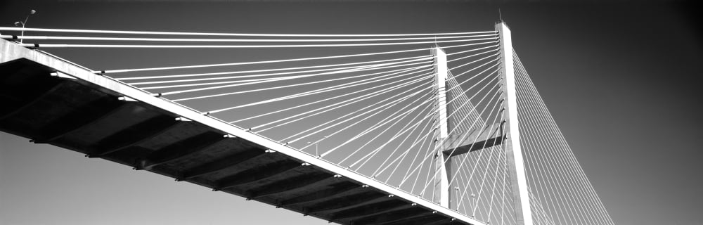 Low Angle View Of A Bridge Talmadge Memorial Bridge Savannah Georgia USA Canvas Art - Panoramic Images (6 x 18)