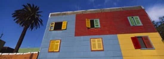 Low Angle View Of A Building La Boca Buenos Aires Argentina Canvas Art - Panoramic Images (36 x 13)