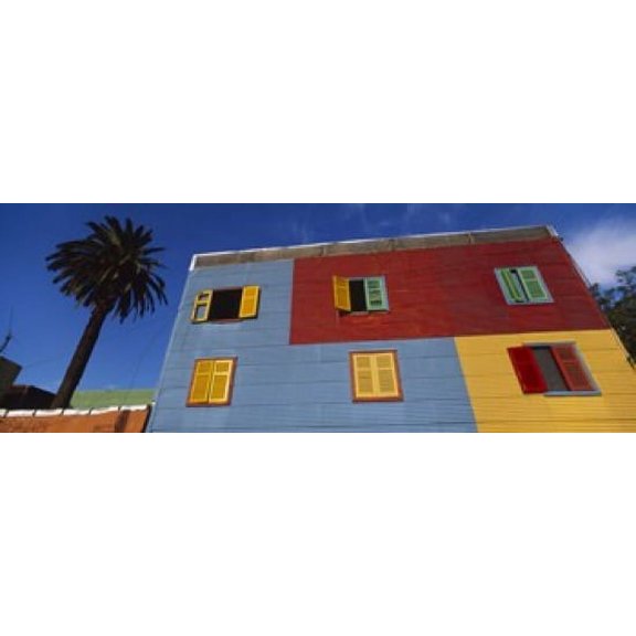 Low Angle View Of A Building, La Boca, Buenos Aires, Argentina Poster Print (18 x 7)