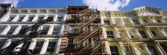 Low Angle View Of A Building Soho Manhattan NYC New York City New York State USA Canvas Art - Panoramic Images (36 x 12)