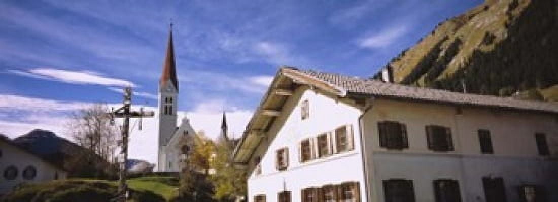 Low Angle View Of A Church Holzgau Lechtal Austria Canvas Art - Panoramic Images (18 x 7)
