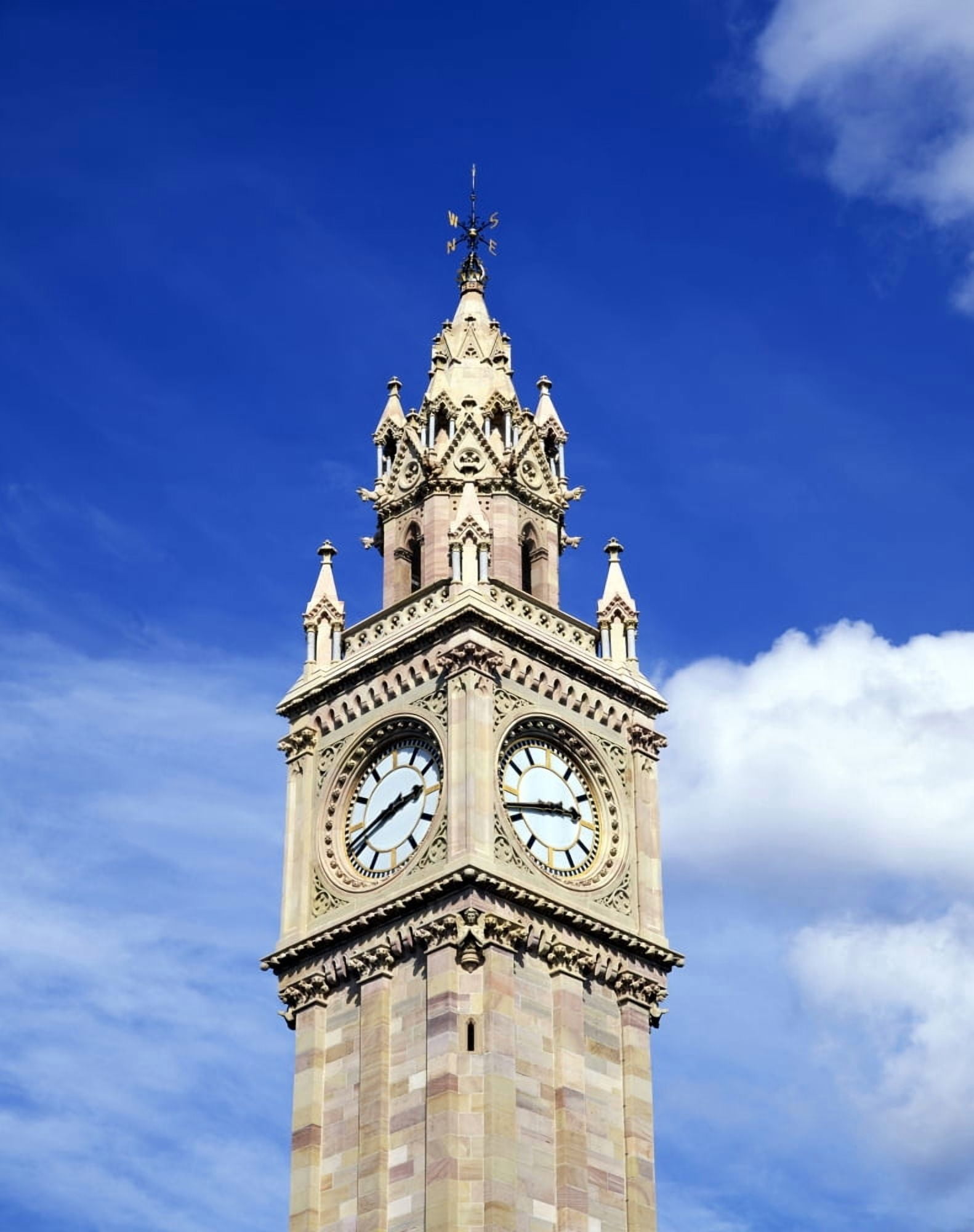 Low Angle View Of A Clock Tower Albert Memorial Clock Belfast Northern Ireland Canvas Art - The Irish Image Collection Design Pics (12 x 16)