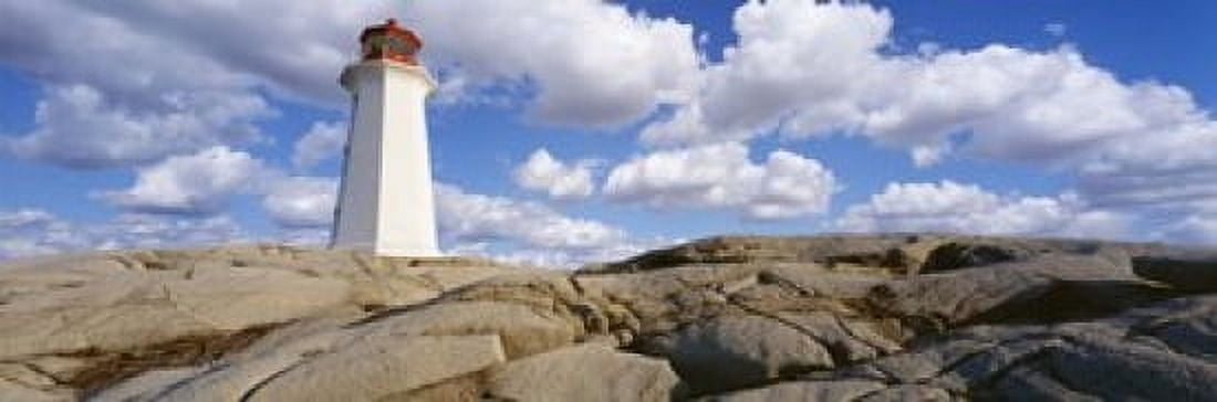 Low Angle View Of A Lighthouse Peggys Cove Nova Scotia Canada Canvas Art - Panoramic Images (18 x 6)