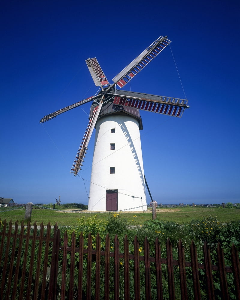 Low Angle View Of A Traditional Windmill Skerries County Dublin Republic Of Ireland Canvas Art - The Irish Image Collection Design Pics (26 x 32)