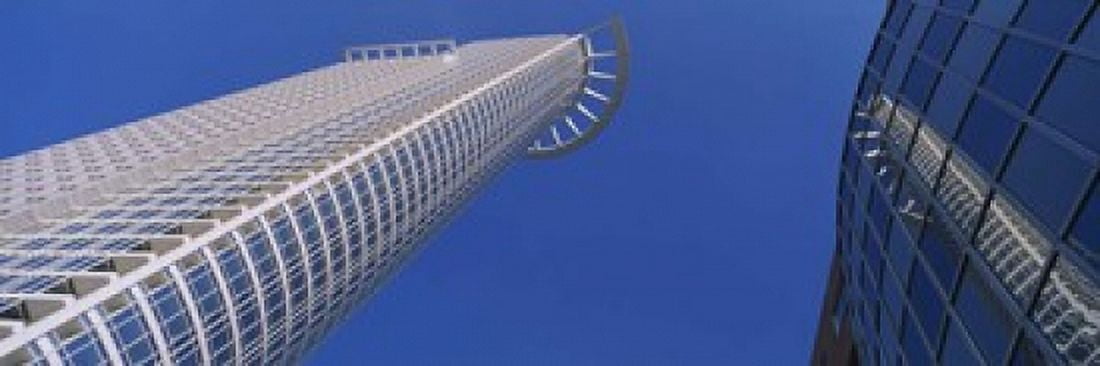 Low Angle View Of Bank Buildings Frankfurt Germany Canvas Art - Panoramic Images (18 x 6)