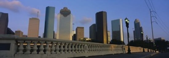 Low Angle View Of Buildings Houston Texas USA Canvas Art - Panoramic Images (36 x 13)
