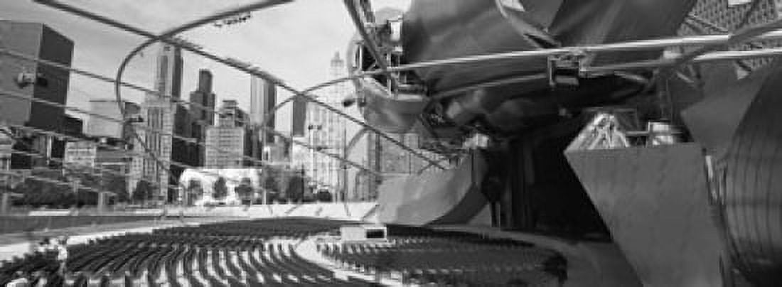 Low Angle View Of Buildings In A City Pritzker Pavilion Millennium Park Chicago Illinois USA Canvas Art - Panoramic Images (18 x 7)