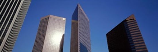 Low Angle View Of Downtown Office District Los Angeles California USA Canvas Art - Panoramic Images (36 x 12)