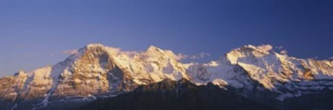 Low Angle View Of Snowcapped Mountains Bernese Oberland Switzerland Canvas Art - Panoramic Images (18 x 6)