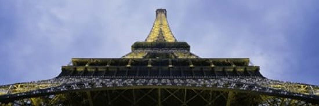 Low Angle View Of The Eiffel Tower Paris France Canvas Art - Panoramic Images (18 x 6)