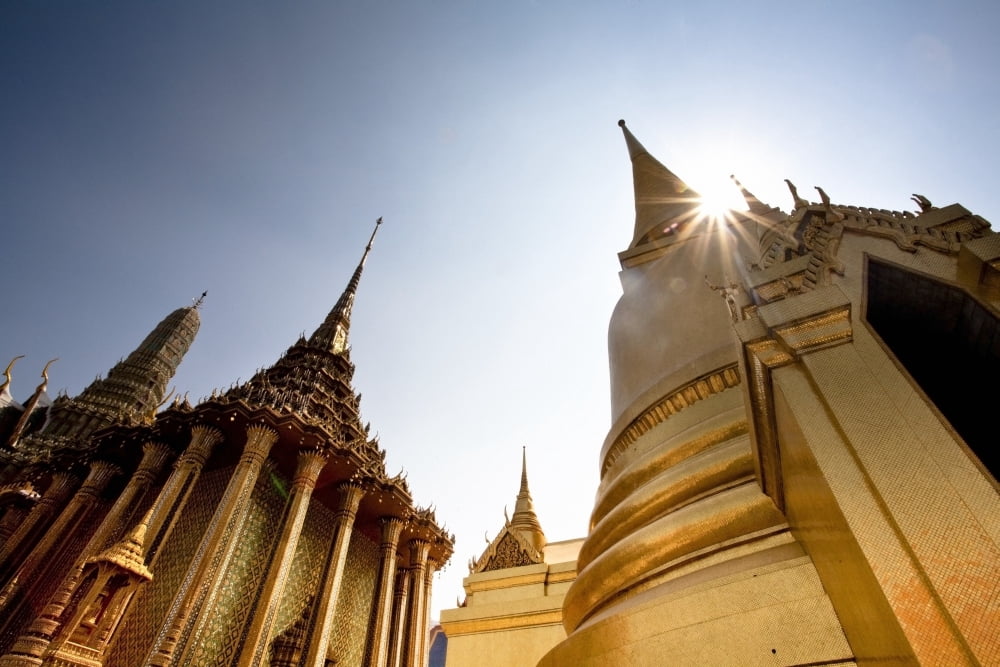 Low Angle View Of The Grand Palace In Bangkok BangkokThailand Canvas Art - David DuChemin Design Pics (19 x 12)