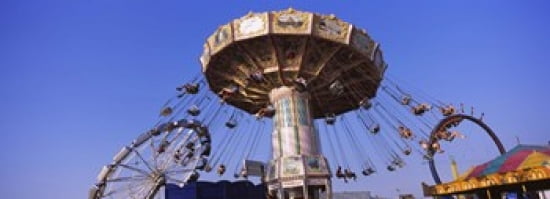 Low Angle View Of A Ride At An Amusement Park Erie County Fair And Exposition Erie County Hamburg New York State USA Canvas Art - Panoramic Images (36 x 13)
