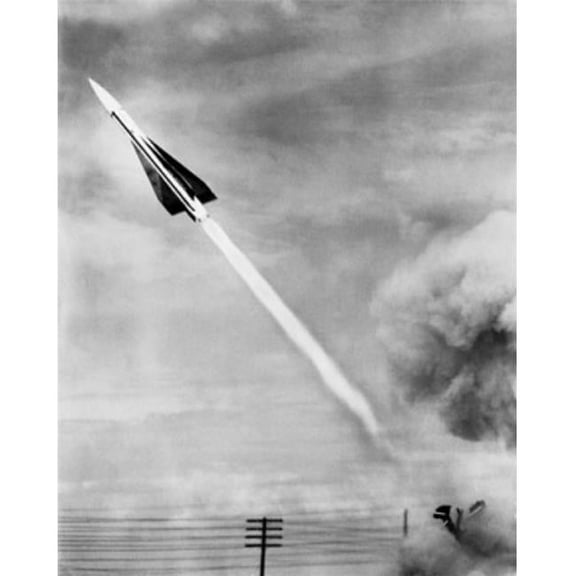 Low Angle View of a Missile Taking Off Hawk Guided Missile White Sands Missile Range Otero County New Mexico USA - 18 x 24 in.